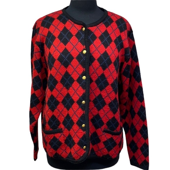 Liz Baker Argyle Sweater - Picture 1 of 4